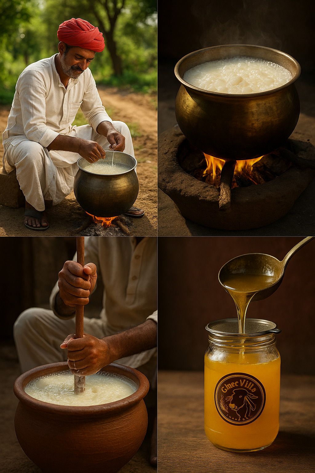 gir cow raw milk collection for bilona ghee – how bilona ghee is made